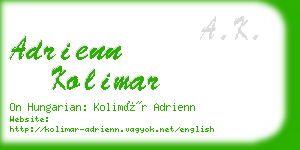 adrienn kolimar business card